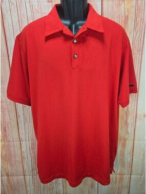 Nike Tiger Woods Dri-Fit Collection Red Polo Large